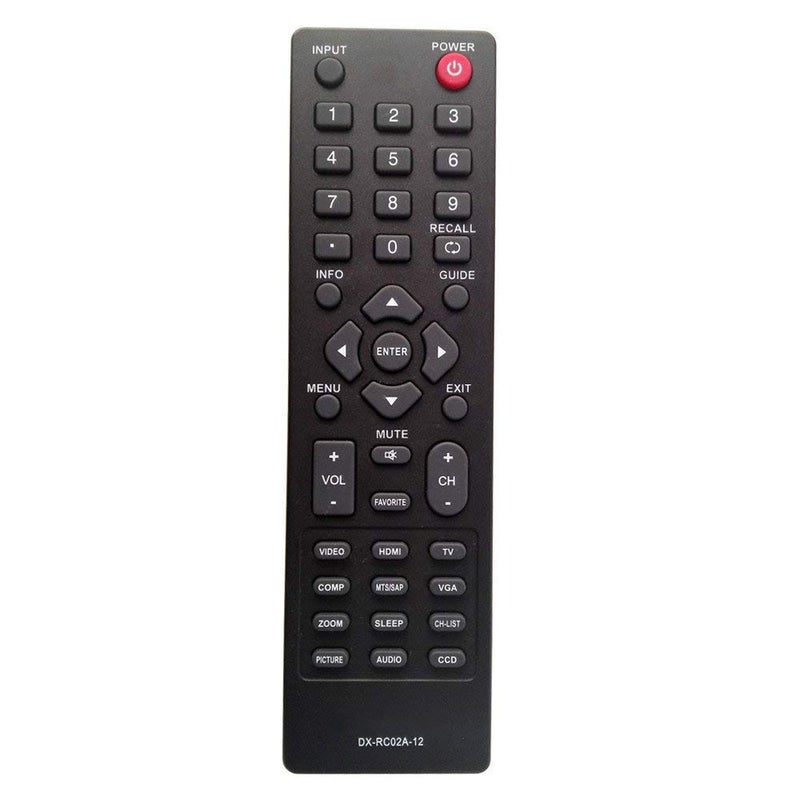 Elekpia DX-RC02A-12 Remote Control Compatible with Dynex DX-32E250A12 DX-24E150A11 DX-19LD150A11 DX-L42-10A DX-L40-10A DX-L32-10A DX-19E220A12 DX-24E310NA15 DX-L26-10A DX-R20TR LCD LED HDTV TV - Image 1
